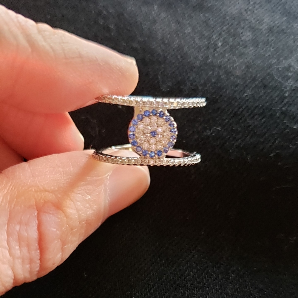 Evil Eye Double-banded Ring, sz 6